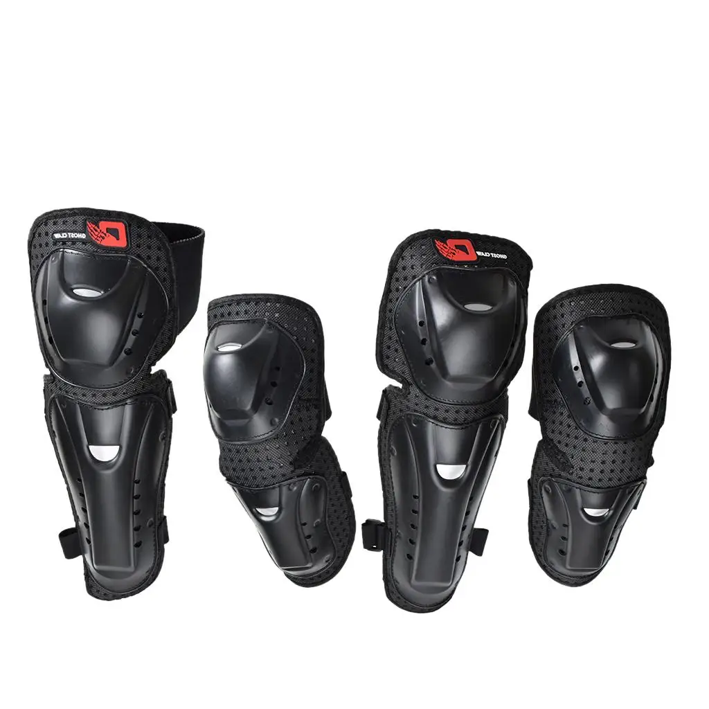Elbow and knee pads protect kneecap for motorcycle, horse riding, soccer,