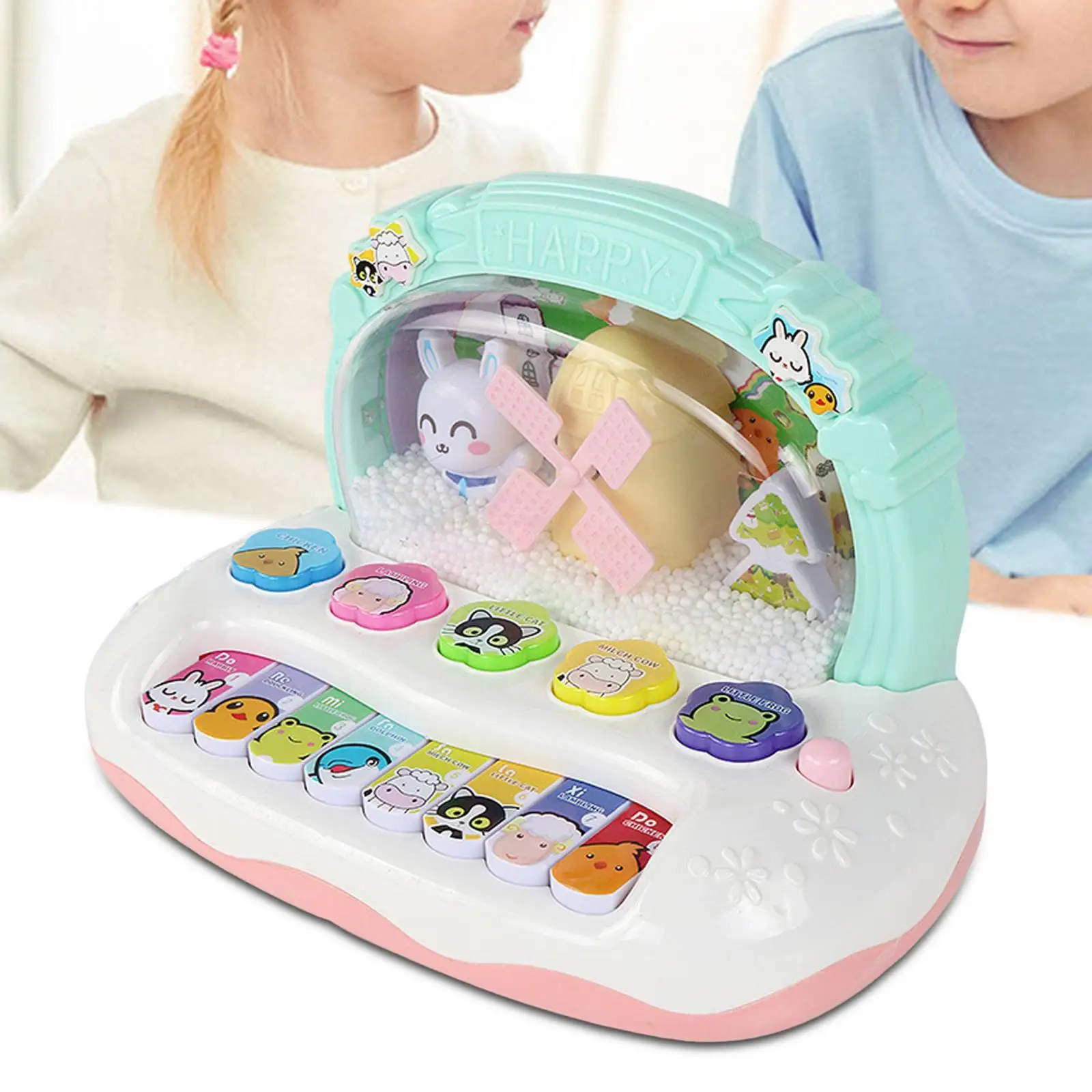 Musical Piano Toy Early Learning 8 Keys Entertainment Portable Piano Plays Music for Kids Baby Ages 2+ Birthday Gift Boys Girls
