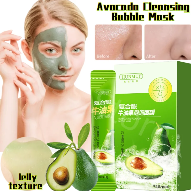 Abacate Bubble Cleansing Mask, Esfoliação Cravo, Controle