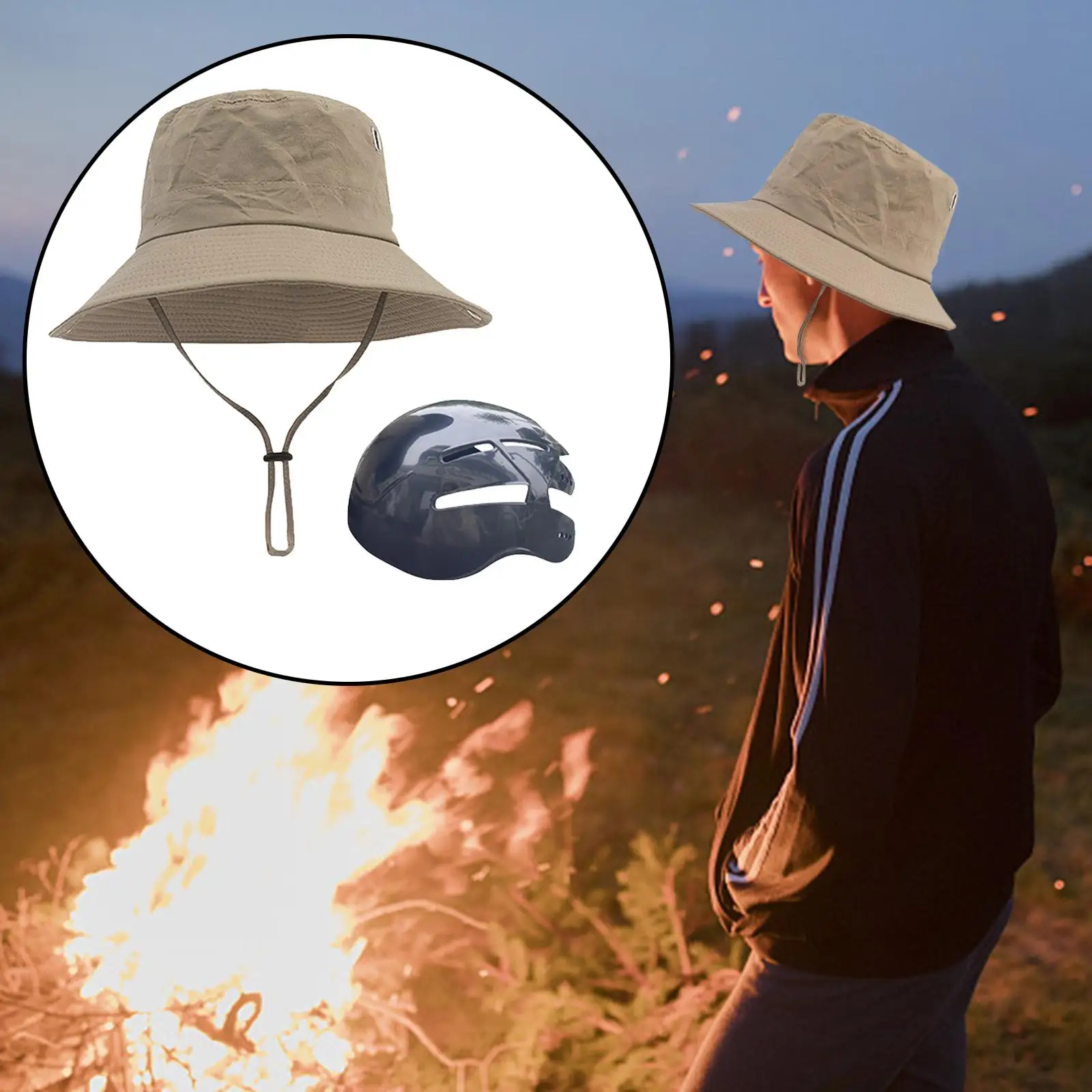 Bucket Hat with Strings Foldable Wide Brim for Sun Protection Packable Sun Hat with Strap for Getaway Beach Fishing Outdoor