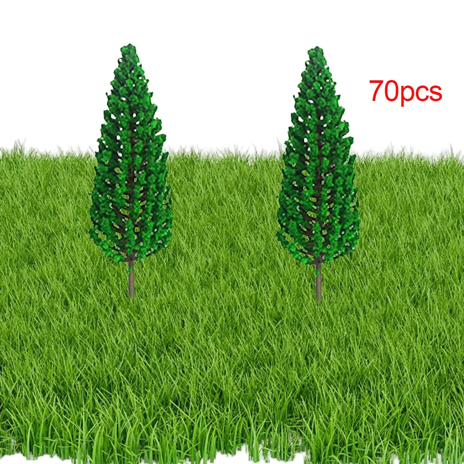 70Pcs Scenery Tree 1/300 Scale 6cm Miniature Landscape Trees Train Scenery Architecture Trees for Railroad Sand Table DIY Crafts