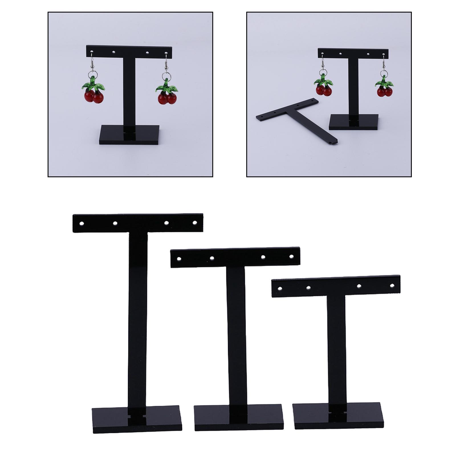 3Pcs Tabletop Earring Display Stand Photo Props Retail Photography Black Jewelry Holder Display Holders for Show for Women Girls