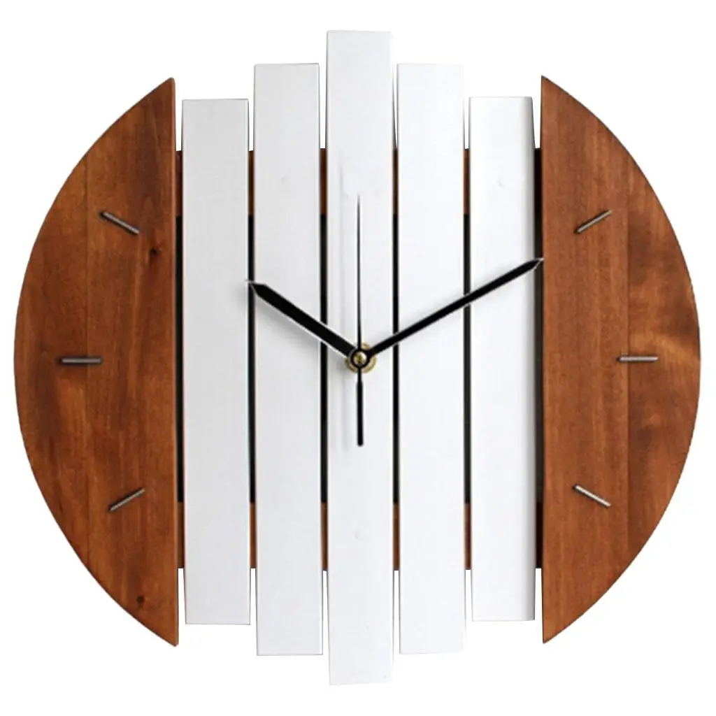 12-inch Modern Hanging Wall Clock Steampunk Wooden Bedroom Living Room Home Office Shops Cafe