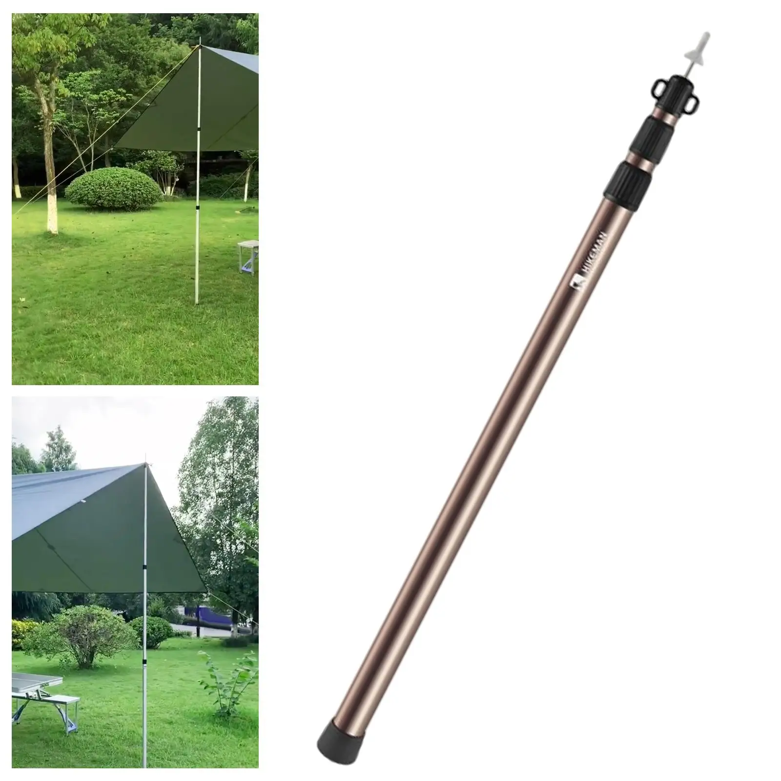 Telescoping Tarp Poles Adjustable Tent Poles Aluminum Camping Tent Rods Removable Awning Poles Camping Top