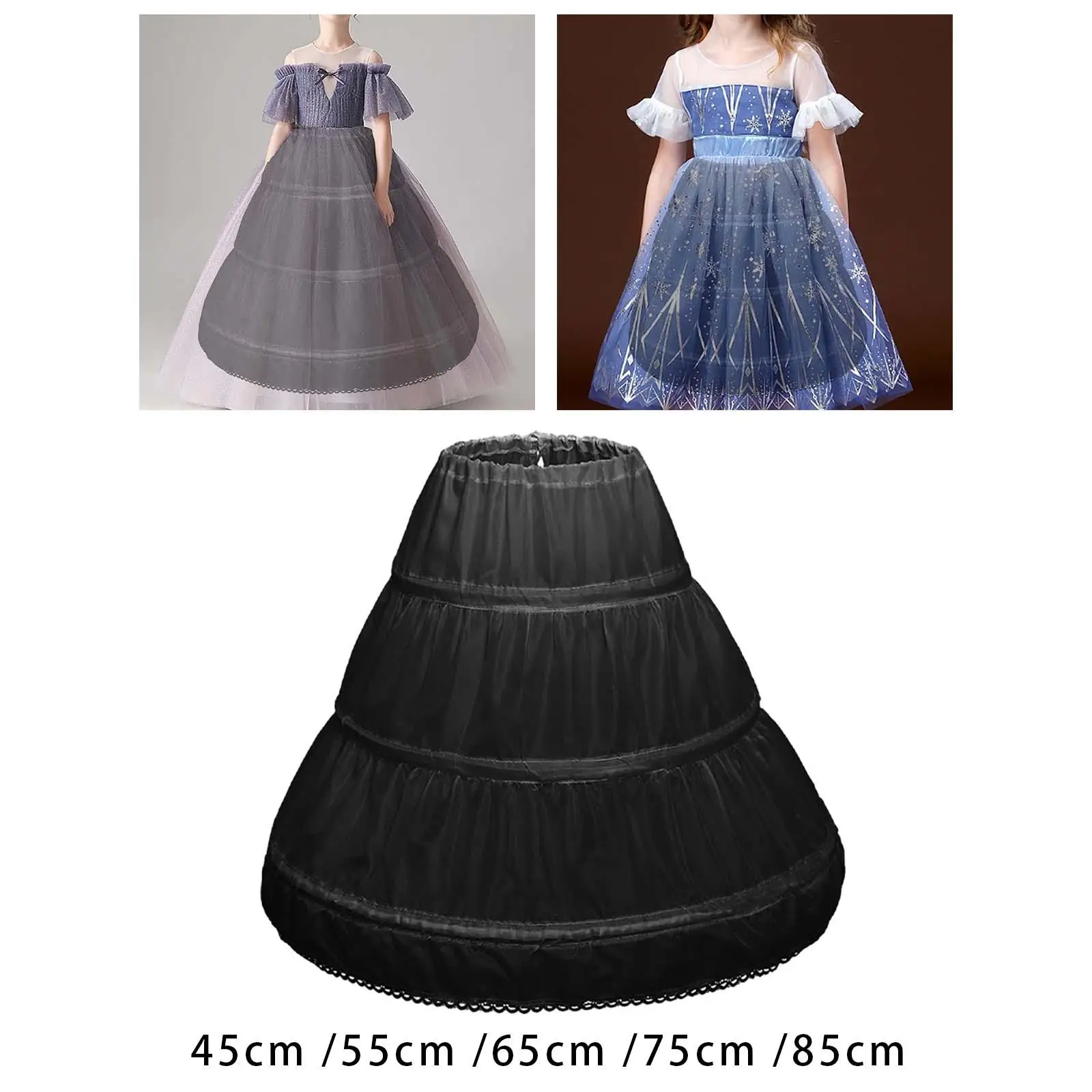 3 Hoop Petticoat Slip Lolita Crinoline Underskirt for Wedding Cosplay Prom
