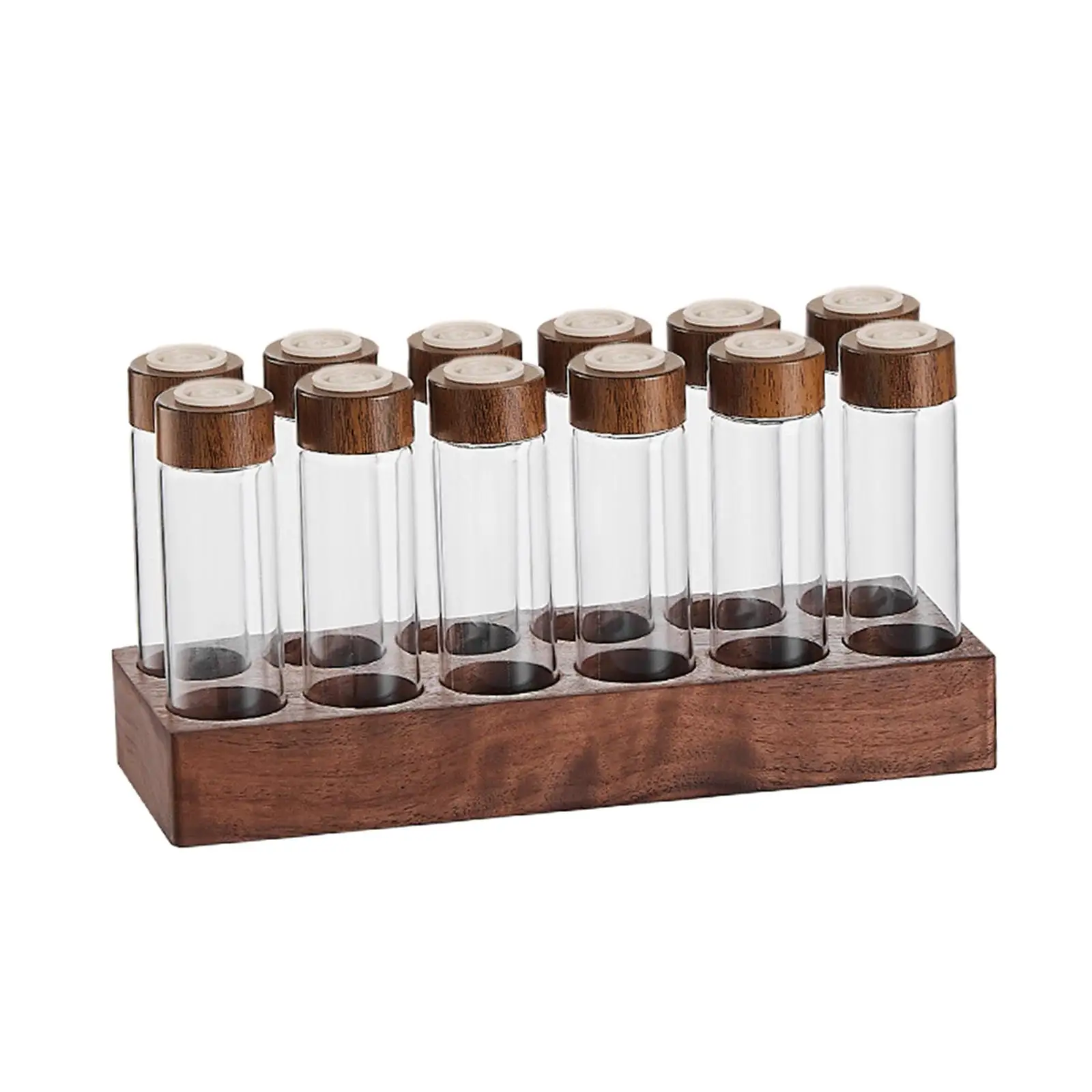 Coffee Containers with Shelf Kitchen Canister with Display Rack Coffee Bean Test Tube for Countertop Bar Retail Coffee Shop Cafe