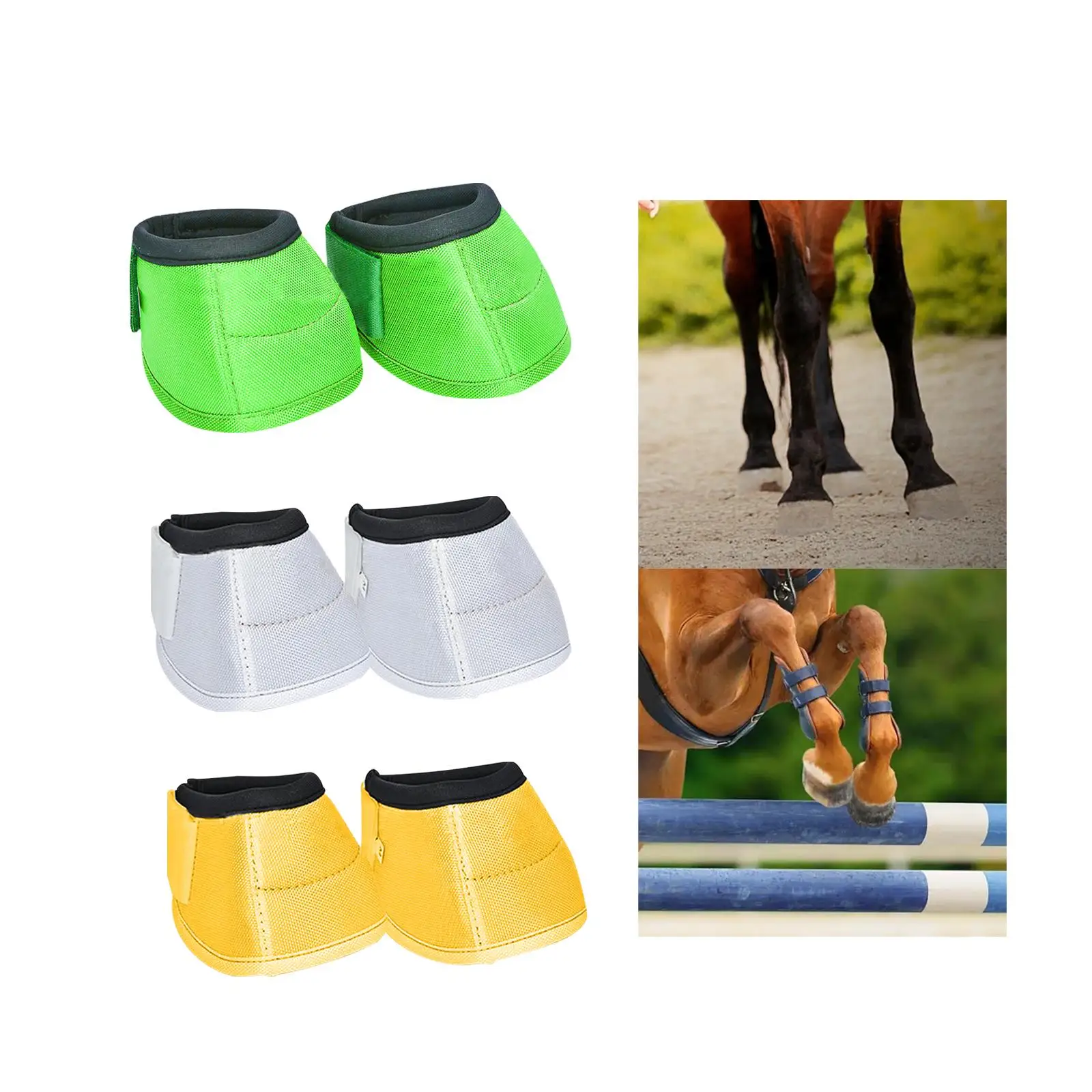 2Pcs Horse Bell Boots Horse Care Boot Flexible and Tough Shock Absorbing Equine Boots Wear Resistant for Riding and Turnout