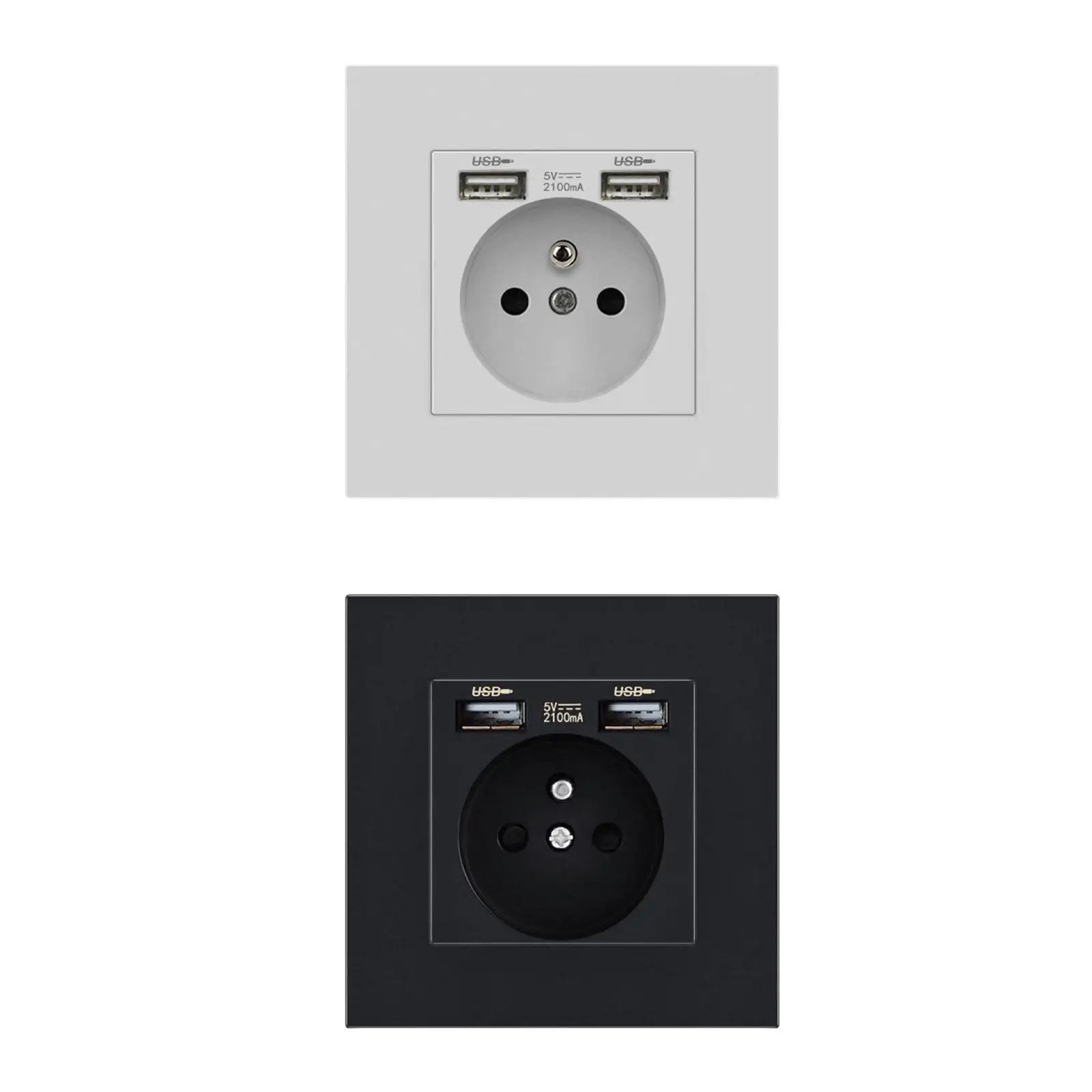 Power Socket Dual USB Plug Charging Port Socket Electrical Socket for Home Office Household Appliances