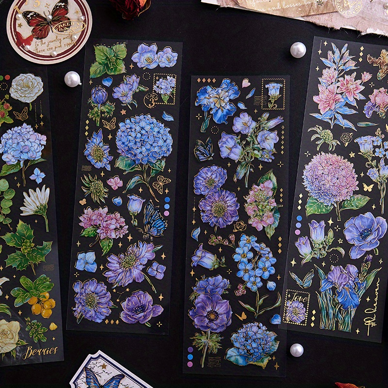 20 Blatt transparente Blumen aufkleber Haustier Vintage Pflanzen Aufkleber wasserdicht DIY Sammelalbum Journal Album Karten herstellung – Detail 2