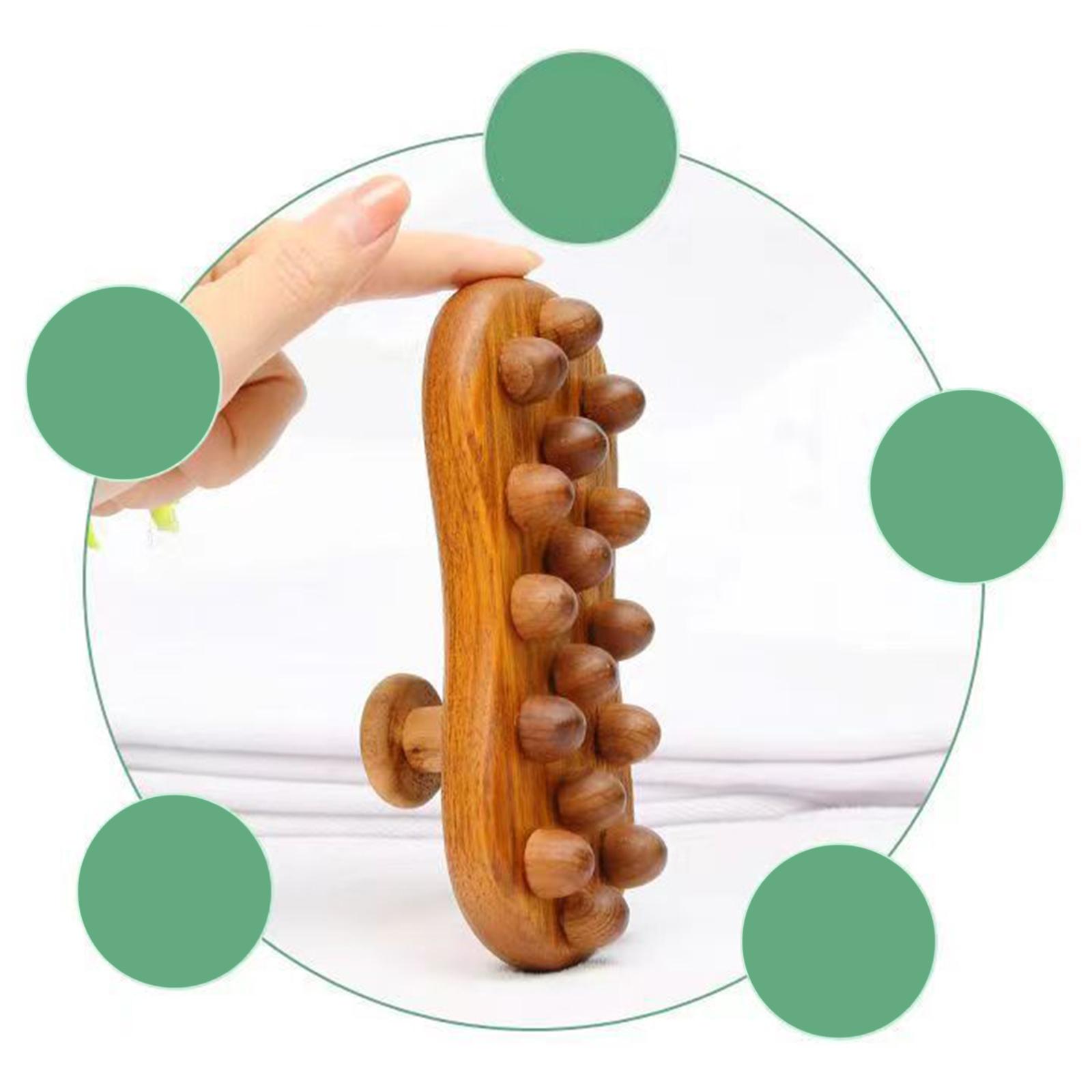 Wooden Massage Brush Therapy Tool Handheld Guasha Scraping Brush Body Massager for Itchy Skin Relief Legs Body Contouring Thigh