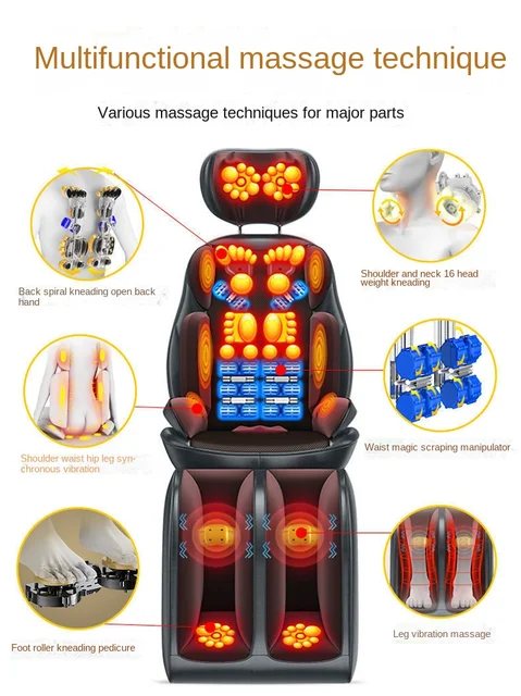 Electric Vibrating Full Body Massage Cushion Neck Back Waist Hip Leg Massage  Chair Massage Muscle Stimulator with Heating Device - AliExpress