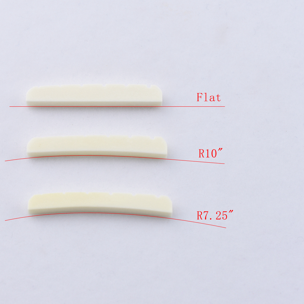 1 stück Echt Schlitz Knochen Mutter Für Elektrische Gitarre (Unten Flach/R 7,25/R10 42MM/43MM * 3,4 MM * 6MM) – Detail 2
