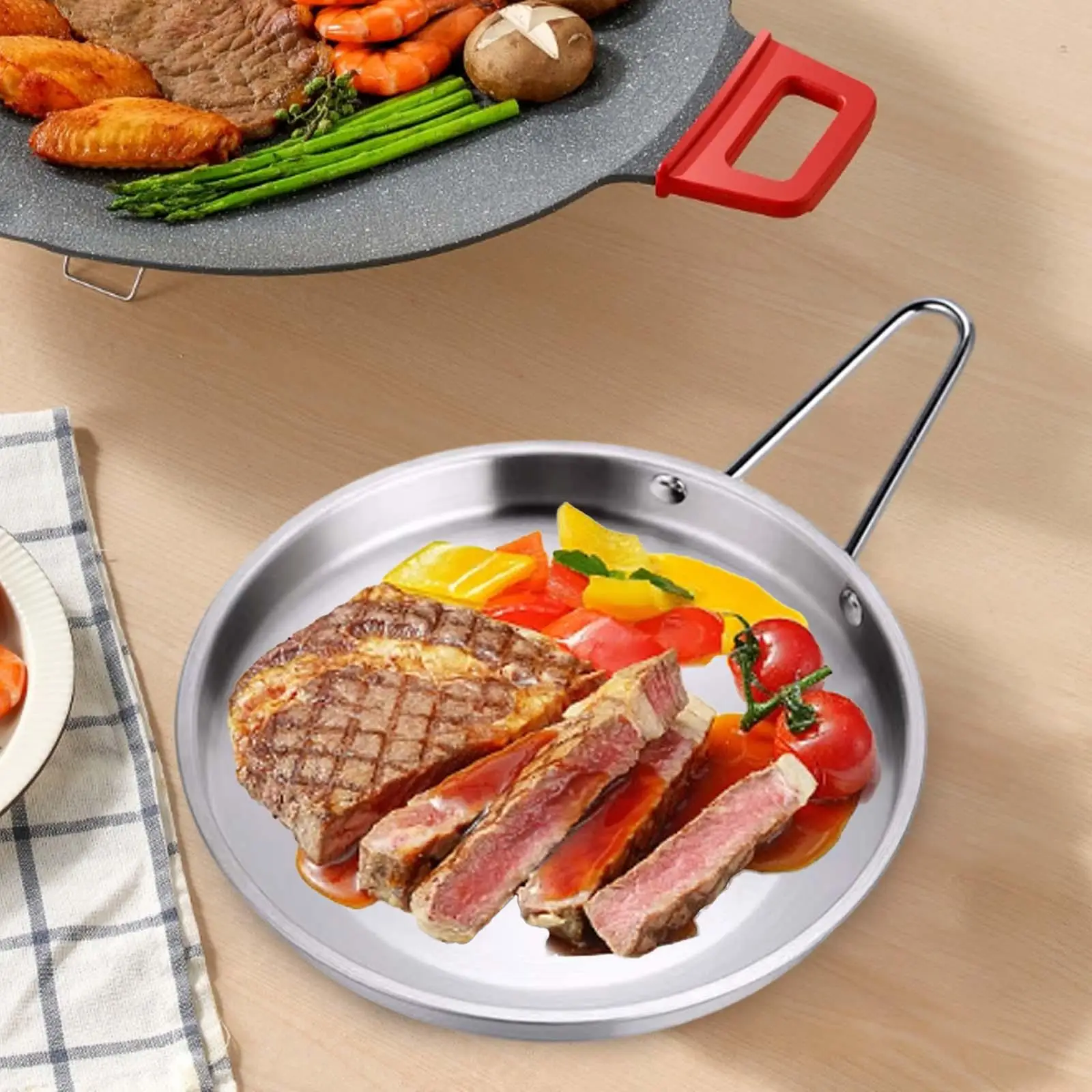 Serving Tray Steak Plate Food Storage Steak Tray Creative Decorative Serving Plate Dessert Tray for Hotel Coffee Bar Camping 
