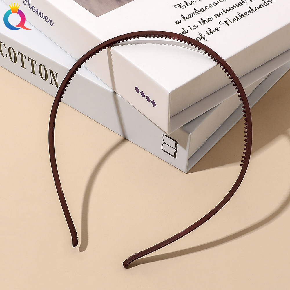 4mm Wide Thin Plastic Plain Headband for Women Girls Matte Hair Bands Teeth Comb DIY Skinny Hair Hoop Sport Hair Accessories