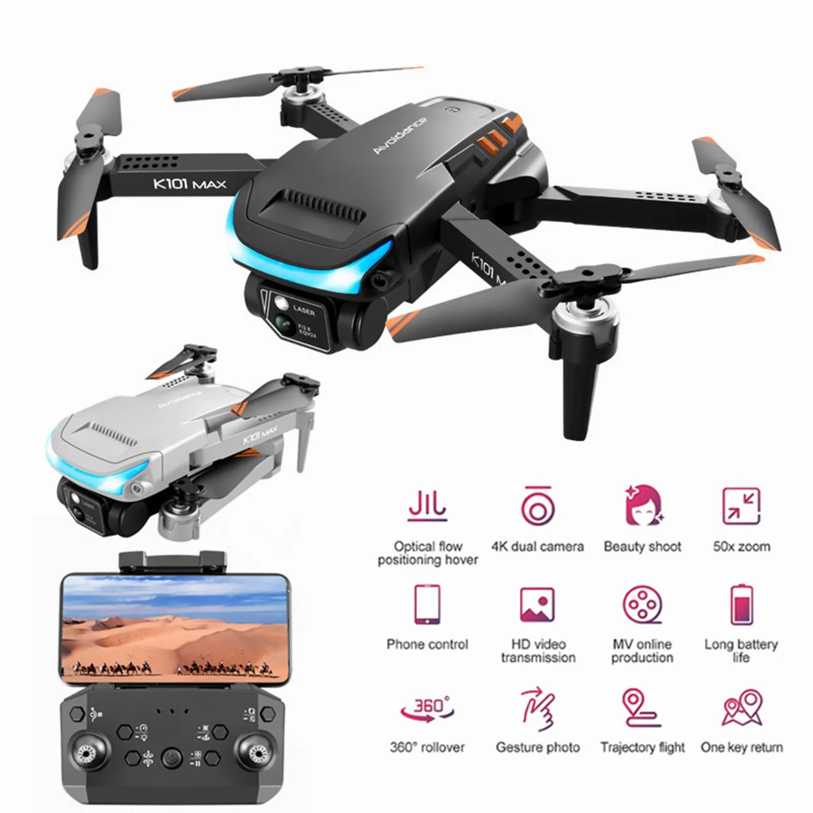 micro rc helicopter 2022 New K101 Max Mini Drone With Dual 4k Hd Camera Optical Localization Drone Real-time Transmission Helicopter Toys Gifts rc apache helicopter