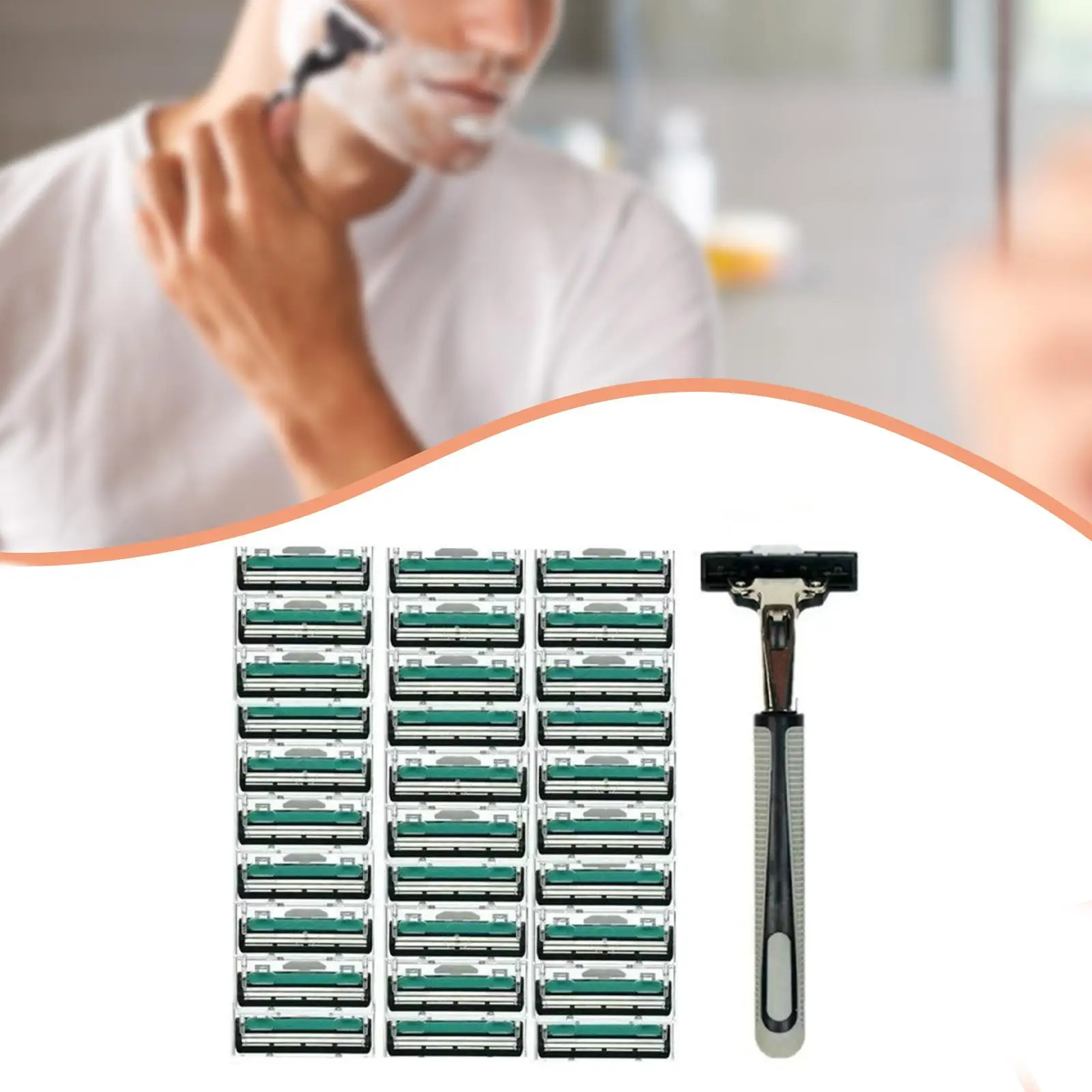 Manual Double Edge Shaver Face Shaver Reusable Grooming Anti Slip Handle for