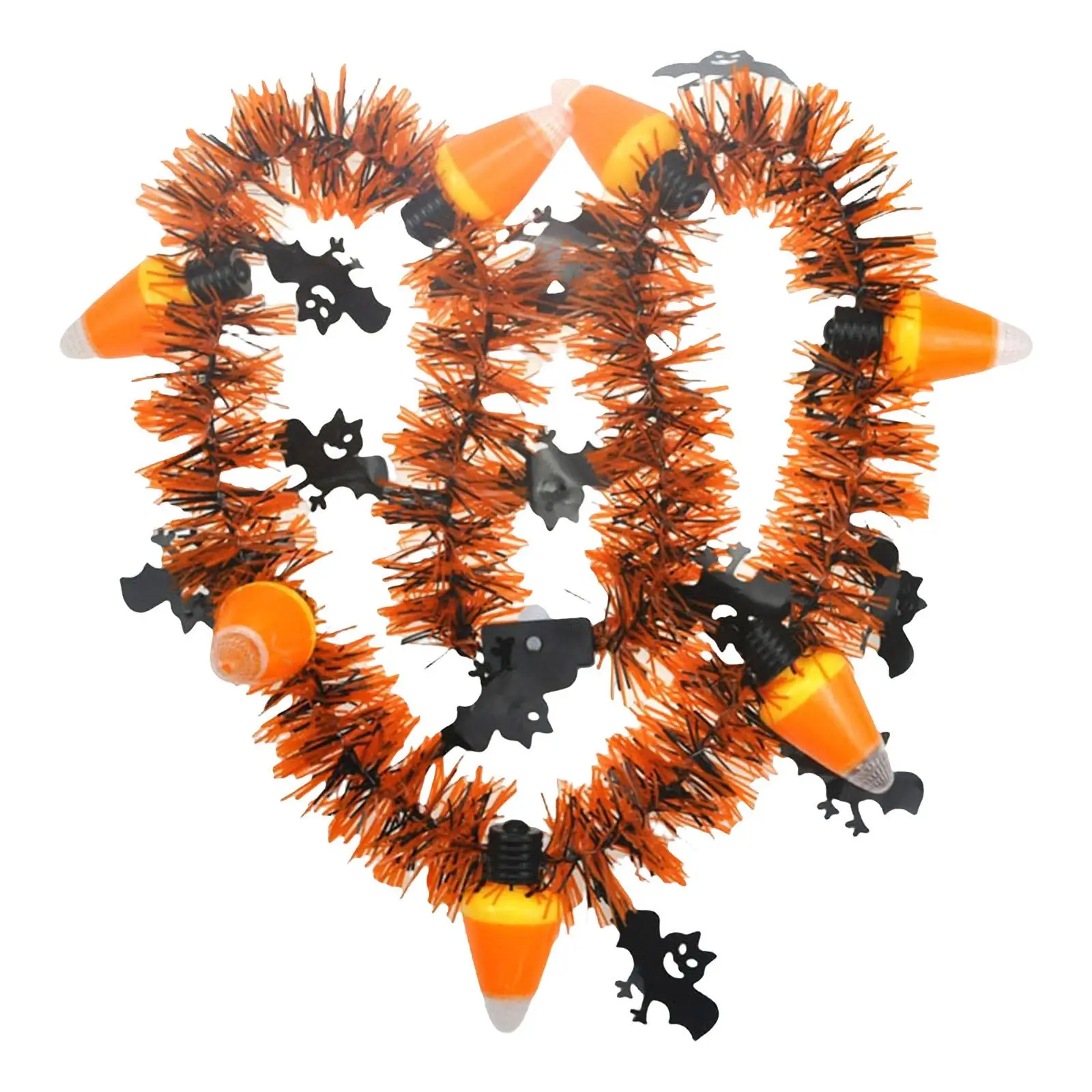 35inch Halloween String Light Battery Powered Wreath Lights Glowing Lanterns Decor Lamp Necklace for Christmas Home Party Indoor