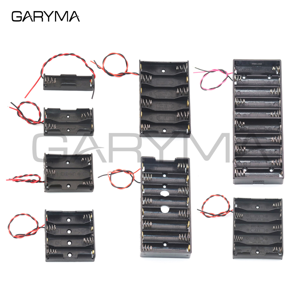 1,5 V ~ 15V Schwarz Kunststoff Lagerung Box AA Batterie Halter Batterie Clip Fall mit DIY Draht Führt 1x 2x 3x 4x 5x 6x 8x 10x Slot – Detail 1