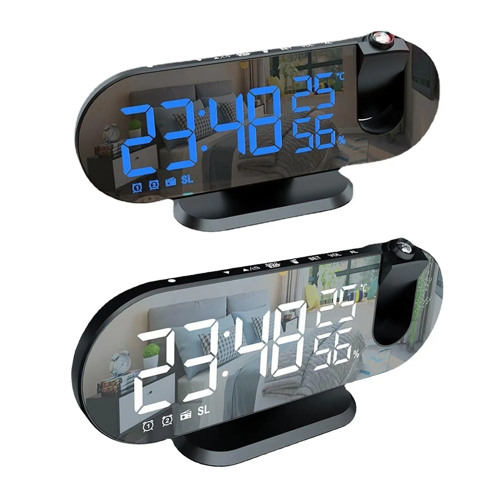 Digital Alarm Clock Projector for Bedroom, LED Alarm Clock Projection on Ceiling