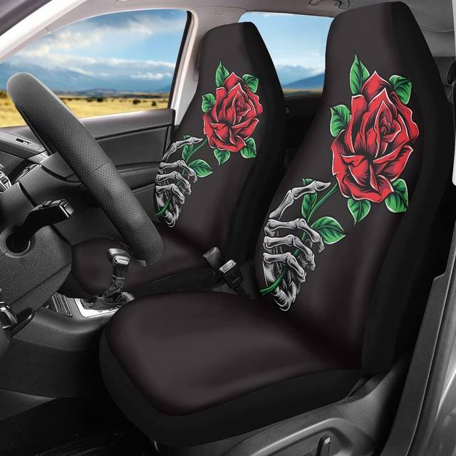 Pink Roses Floral Flowers Car Seat Covers Pair, 2 Front outlets Seat Covers, Car Seat Protector, Car Accessory, Seat Cover For Car