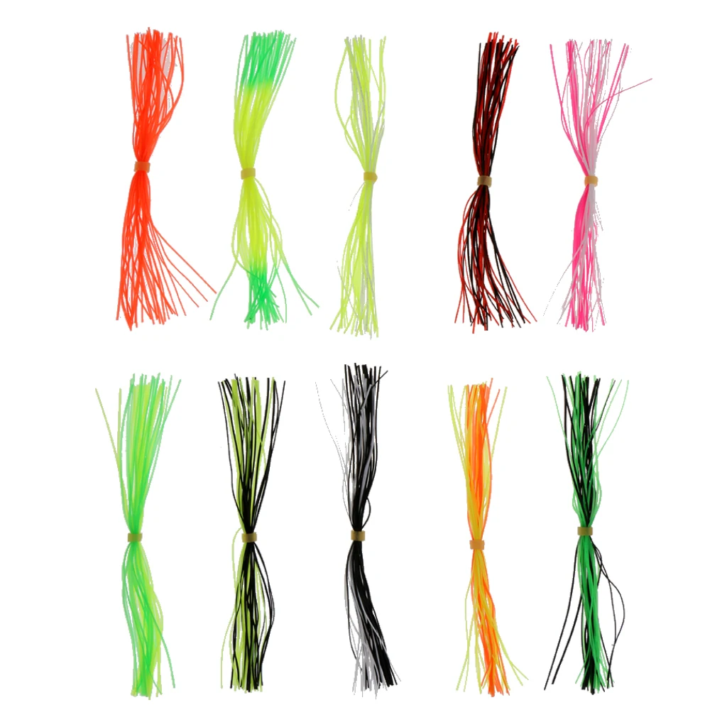 10 Bundles/300pcs Fly Tying Threads Skirts Straps for Fishing Flies Lures Bionic Beard Making DIY