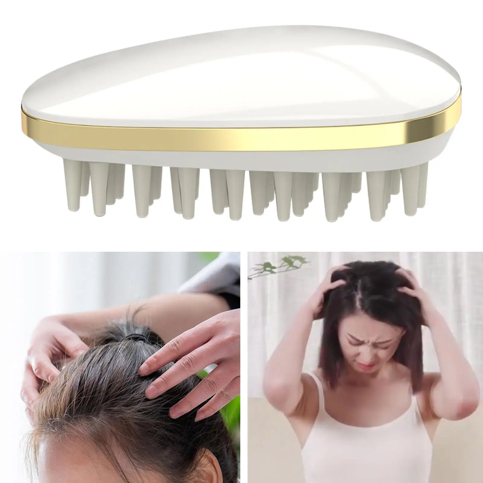 2x Hair Scalp Comb Brush Comb Hair Scrubber Shampoo Brush for Washing