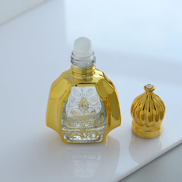 1pc Peacock Design Perfume Bottle Creative Essential Oil Bottle Liquid Holder, Size: 3.10, Gold