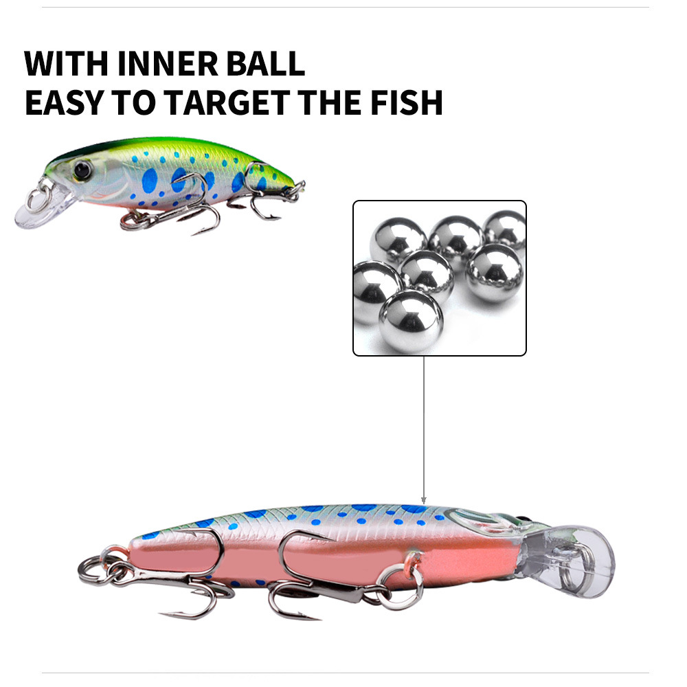 Mini Sinking Minnow Wobbler Angelköder 5,7 cm 4,5 g Forelle Künstlicher Kunststoff Harter Köder Jerkbait Kurbelköder Bass Fishing Tackle – Detail 6