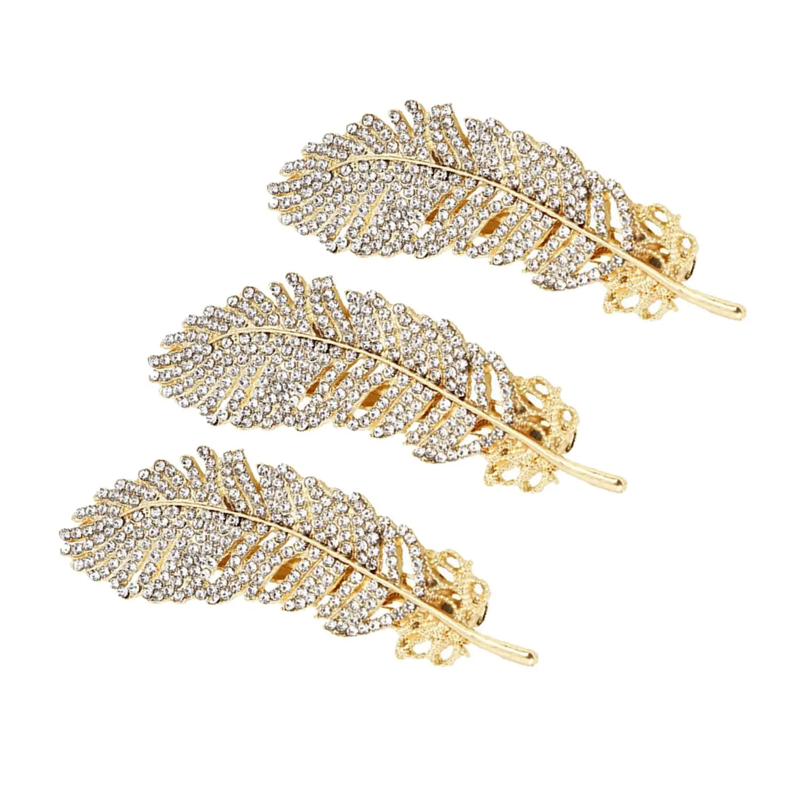 3 Pieces Luxury Hair Clips Metal Sparkling Hairpin Headdress jewelry for party Wedding gifts