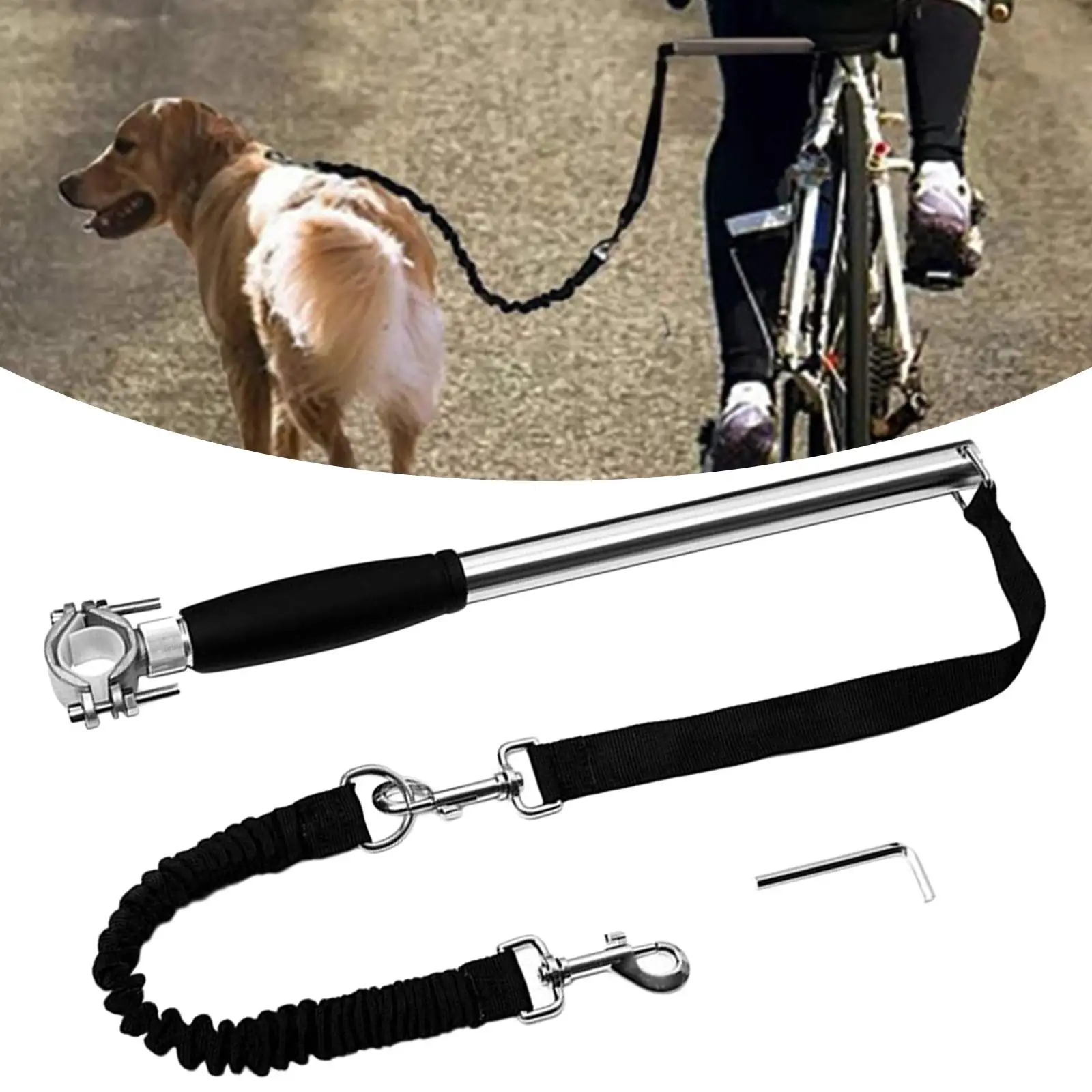 Retractable Dog Bike Leash Hand Dog Leashes with Pets Bicycle Dog Leash for Training Cycling Jogging Pet Supplies
