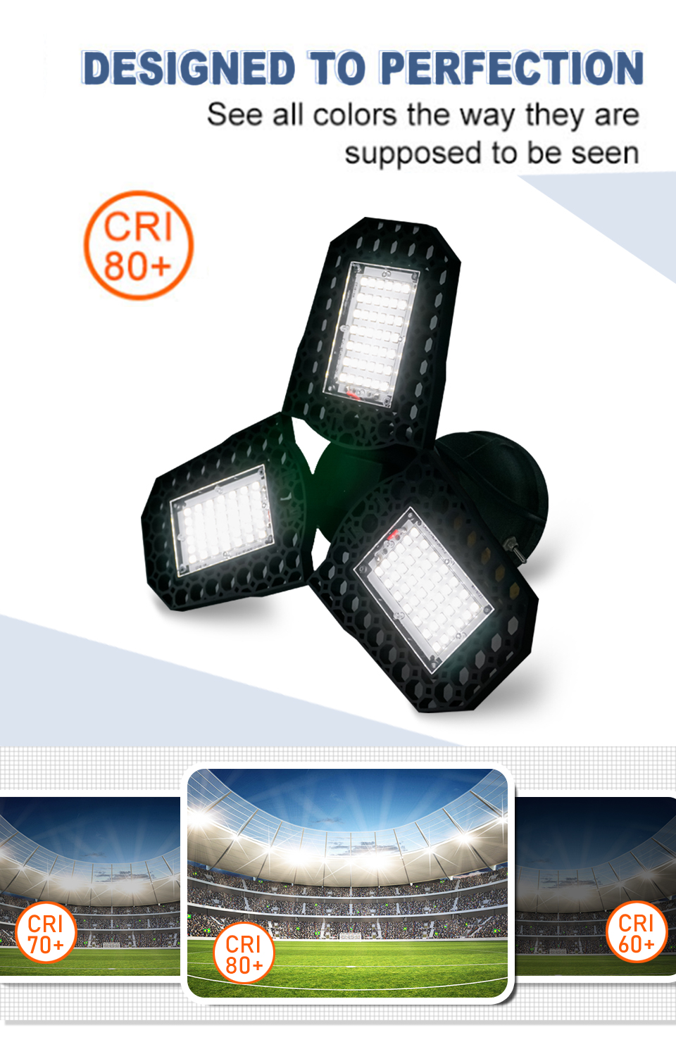 1/2pcs LED Deformable Bulb E27 Led Lamp Super Bright 40W 60W 80W Garage Light AC 85-265V Deform Light for Warehouse Factory Gym