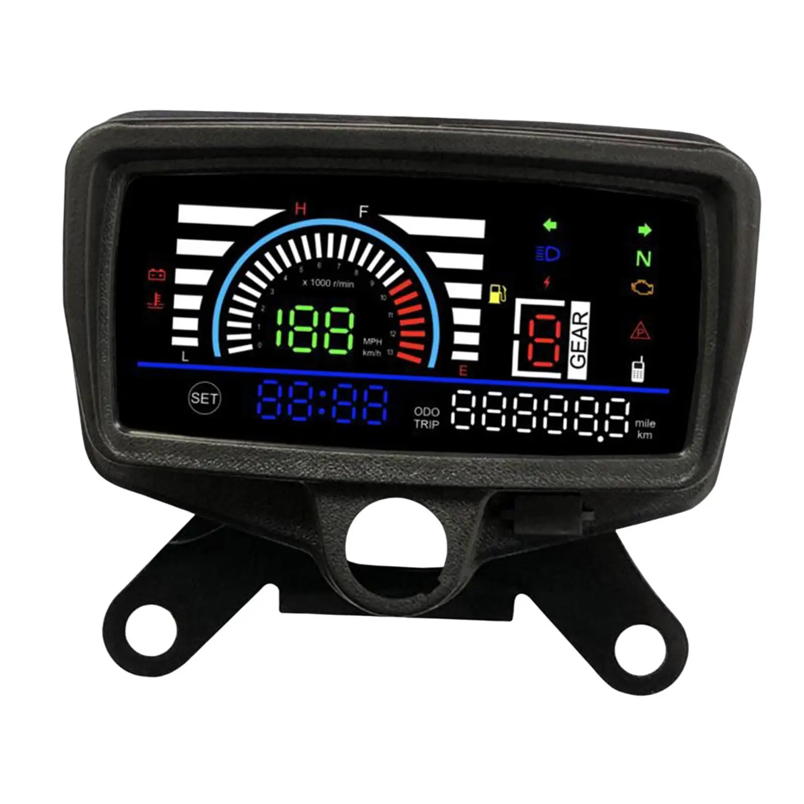 LCD Digital Speedometer 12V Odometer Gauge for CG125-Cg150 Replacement