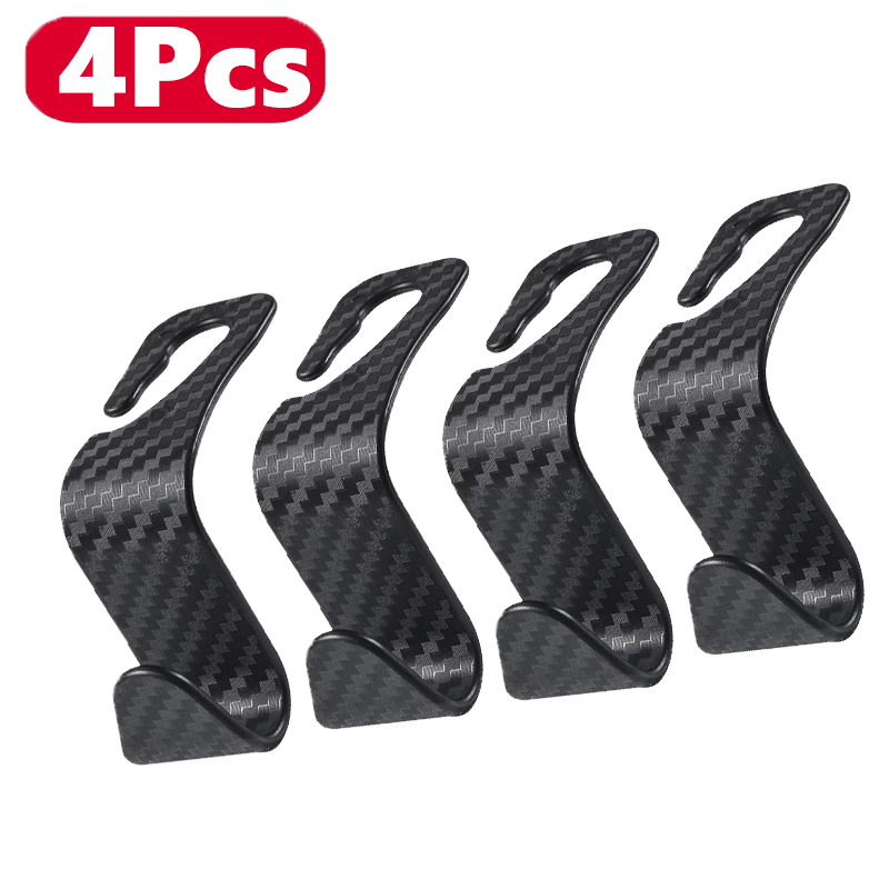 Car Seat Back Hooks Trunk Organizer Vehicle Headrest Hanger Clips Durable Truck Handbag Storage Hanger Car Accessries 1/2/4Pcs