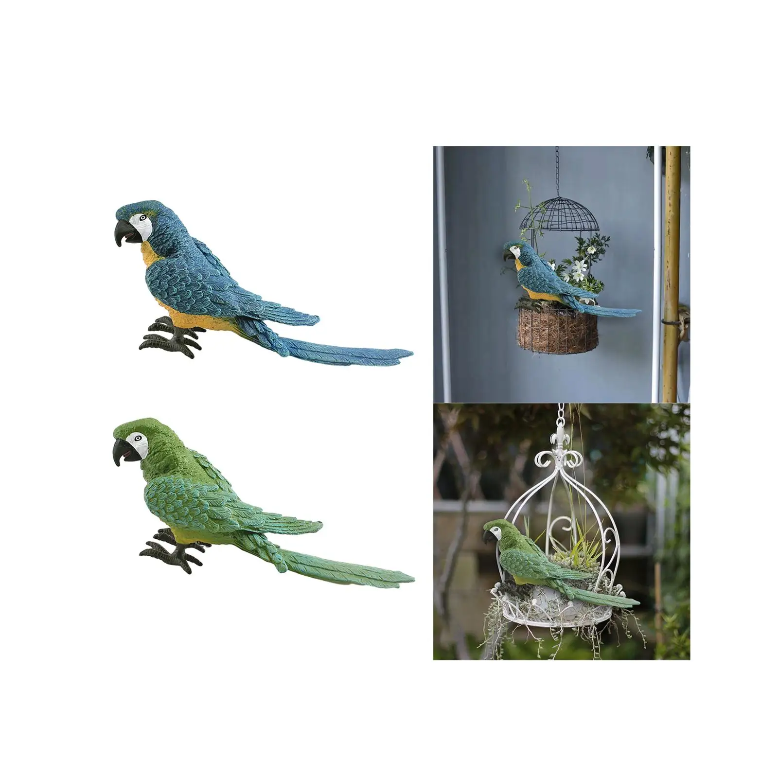 Artificial Parrot Model Cute Crafts Small Parrot Figurine Lifelike Artificial Parrot for Outdoor Garden Backyard Home Decoration