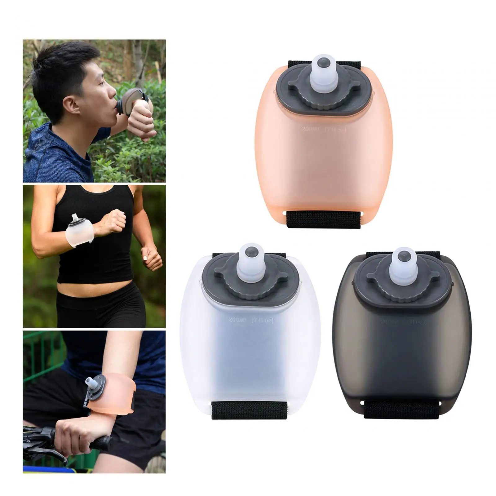 Wrist Water Bottle Silicone Water Bottle for Running Jogging Fitness