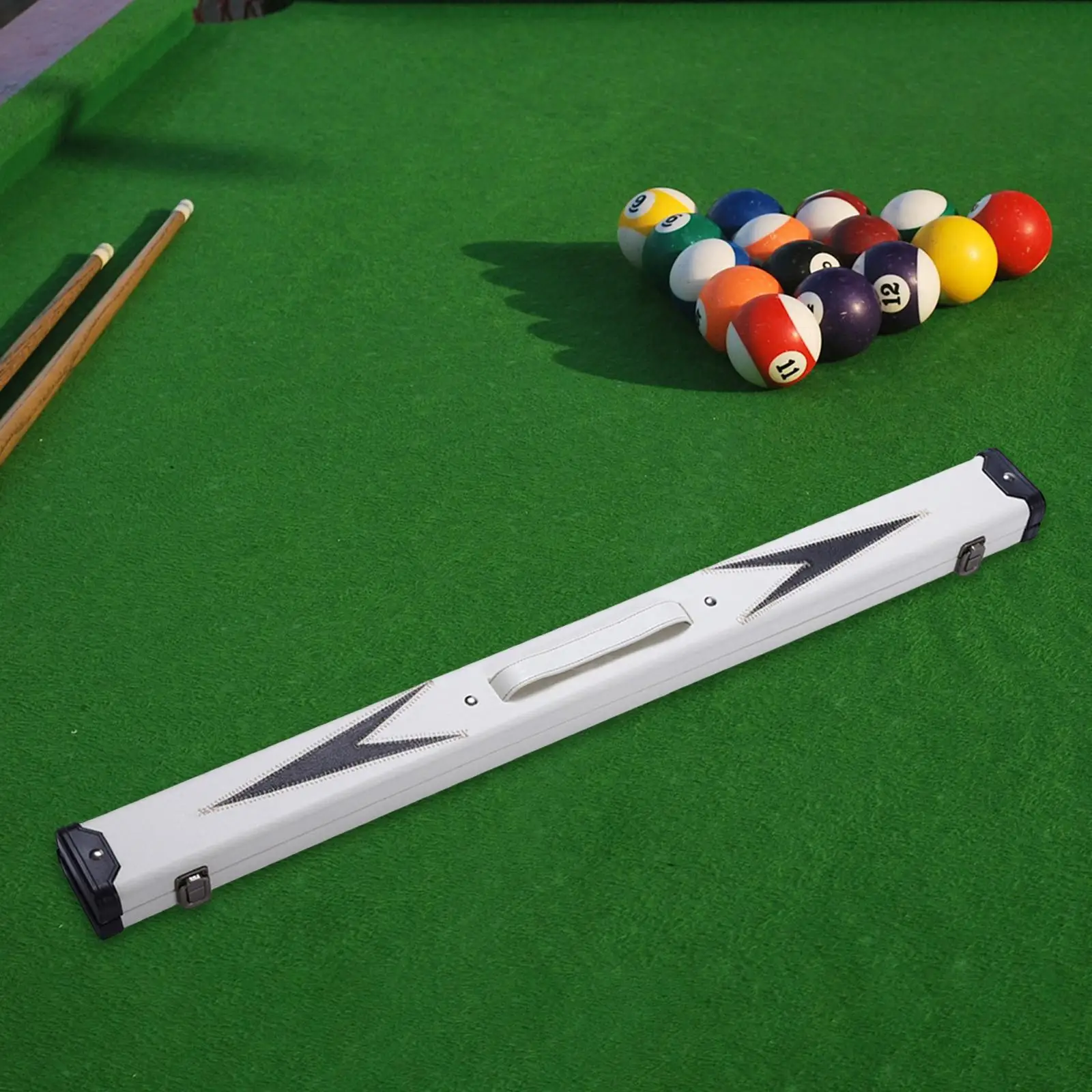 Billiards Pool Hard Case Holds Shaft Carrying Box for 1/2 Snooker