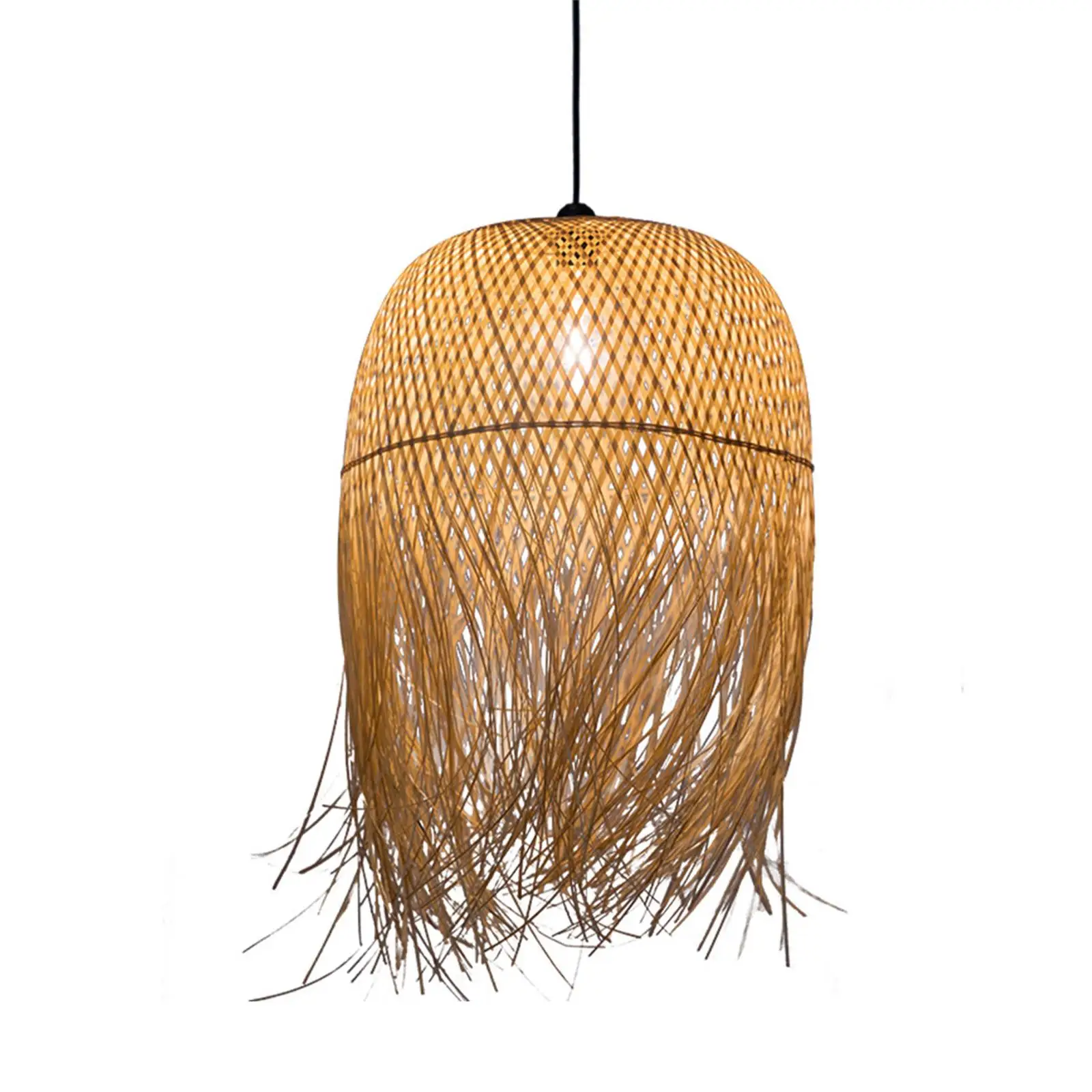 Hand Woven Bamboo Pendant Light Decorative Hanging for Apartment Hotel