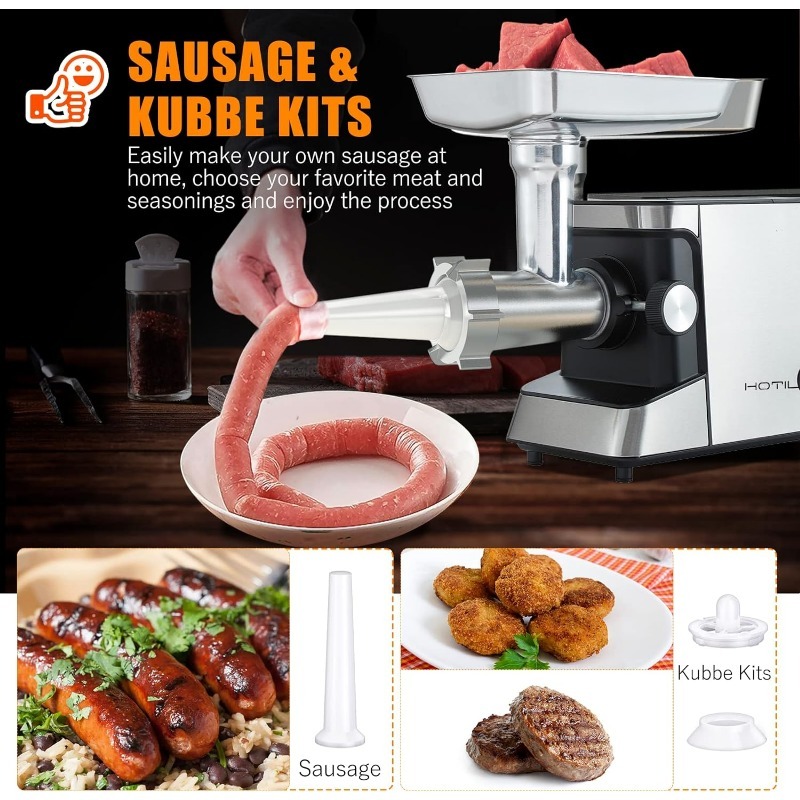 Title 13, Meat Grinder Electric, Sausage Stuffer Machine,...