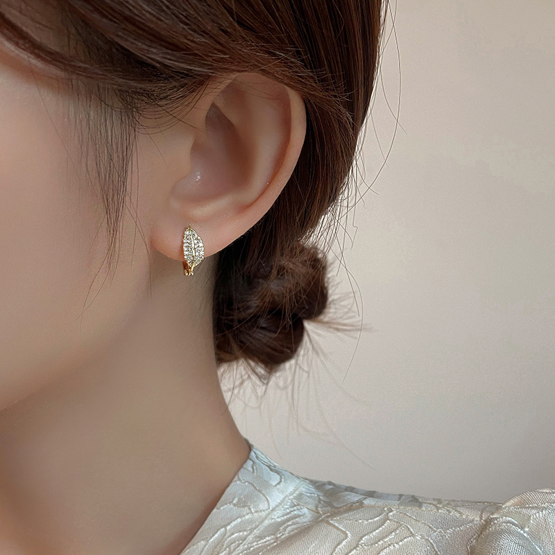 REETI Ohrringe aus 925er-Sterlingsilber, Blatt-Ohrringe für Damen, Geschenk, Modeschmuck, koreanisch – Detail 2