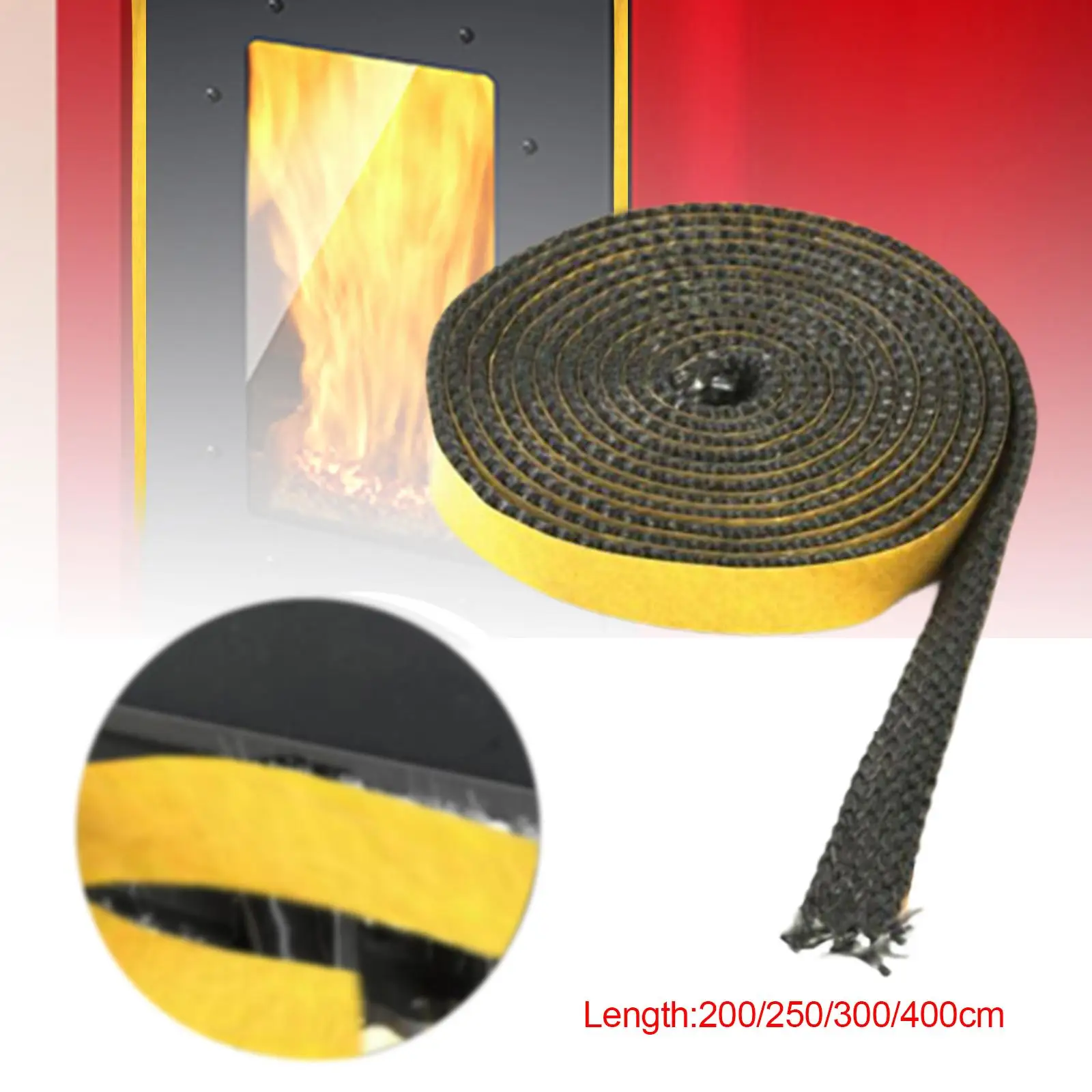Wood Stoves Gasket Flat Stoves Rope Multifunction High Temperature Resistance Replaces Gasket Cord for Stoves Fireplace Door