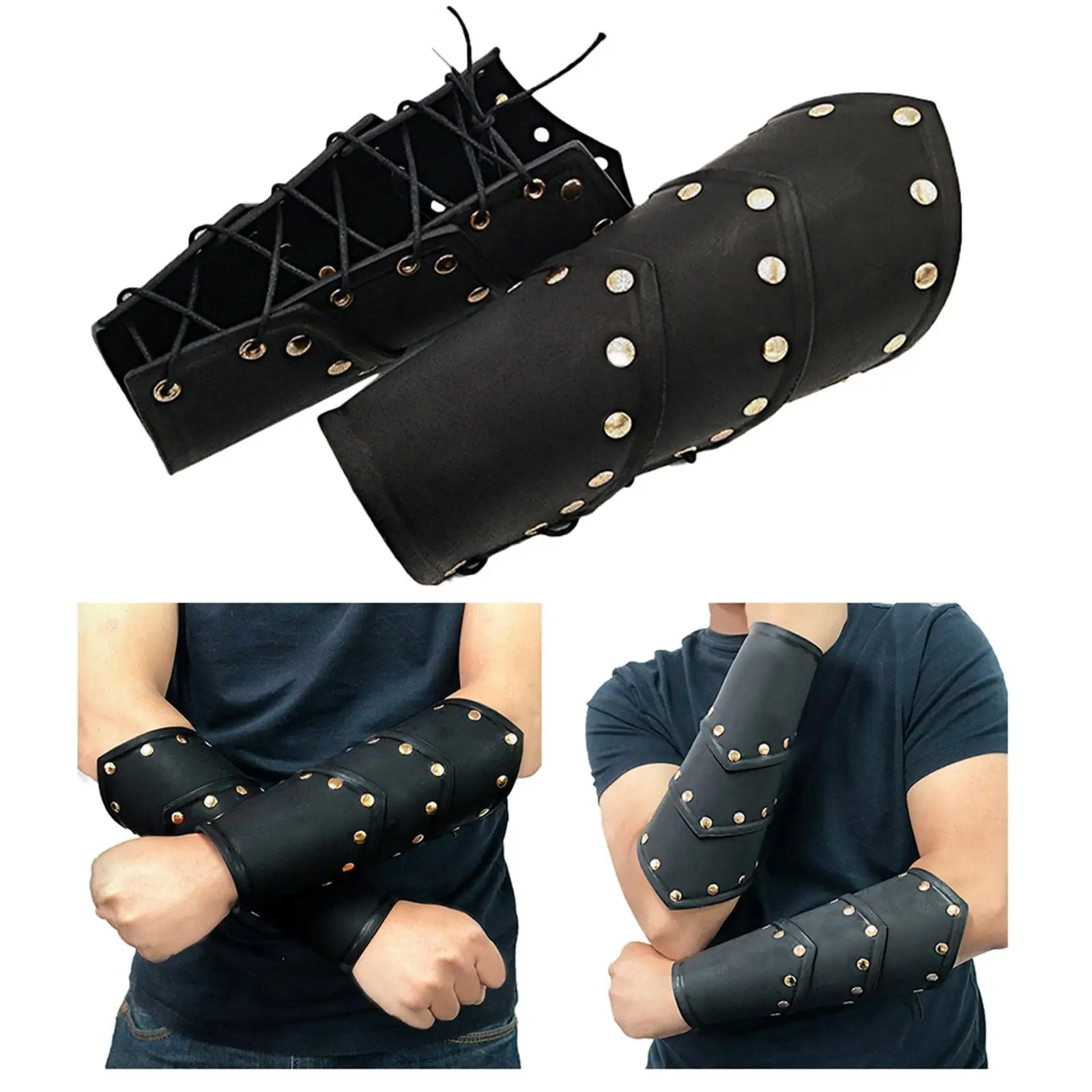Knight Style Arm Guard Wide Bracer Waistband Wristband Arm Armor Cuff for Live Action Role Playing Theatrical Props Stage Show