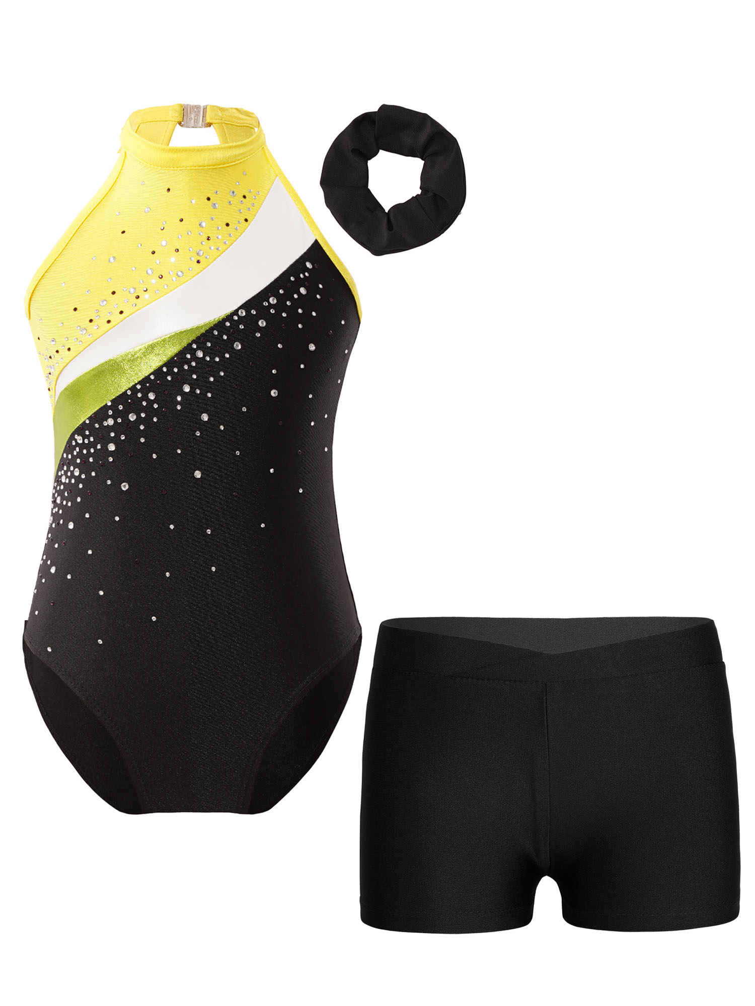 Kinder Mädchen Gymnastik Trikots Ballett Tanz Outfits Strass sportliche Biketard Shorts Set Workout Eiskunstlauf Bodysuit – Detail 27