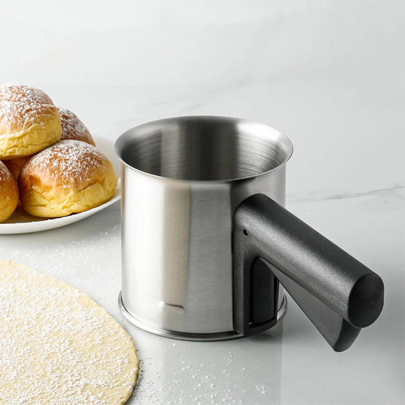 Fine Mesh Strainer ABS Handle Colander Stainless Steel Pressure Portable Pasta Strainer Flour Sifter for Baking Kitchen