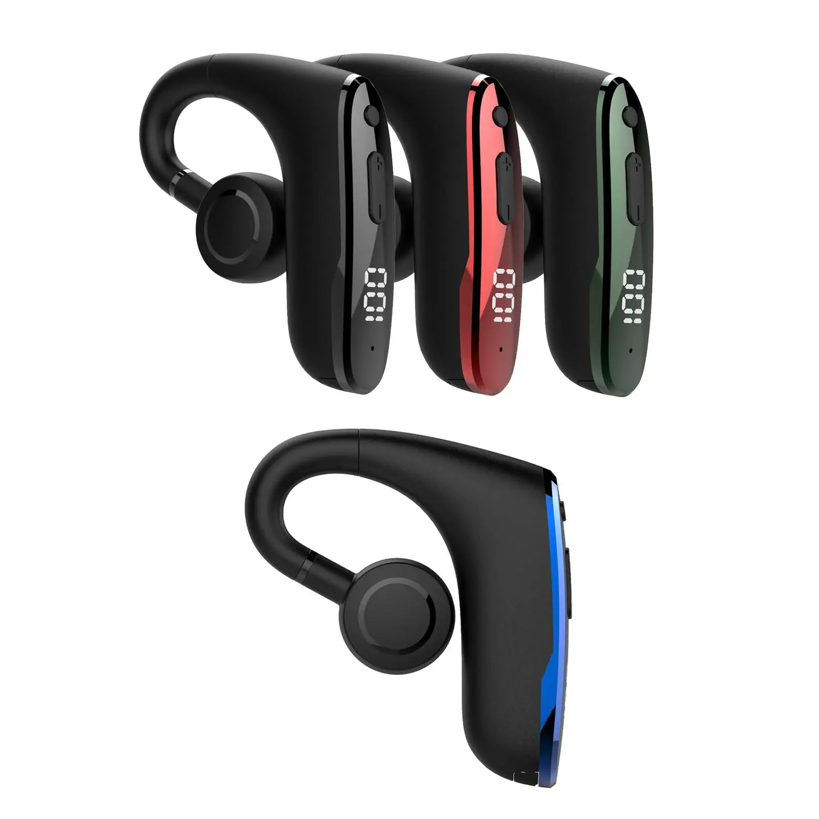 Bluetooth Headphones 12 Hour Playtime Painless wearing LED Display HD Calling Wireless Headset Earhooks for Driving Business