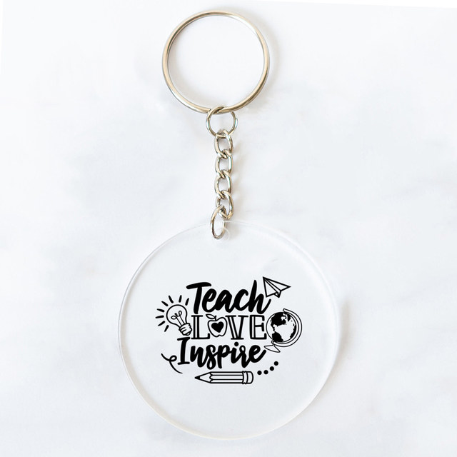 Teacher gift, teach love inspire key fob, custom key fob, keychain