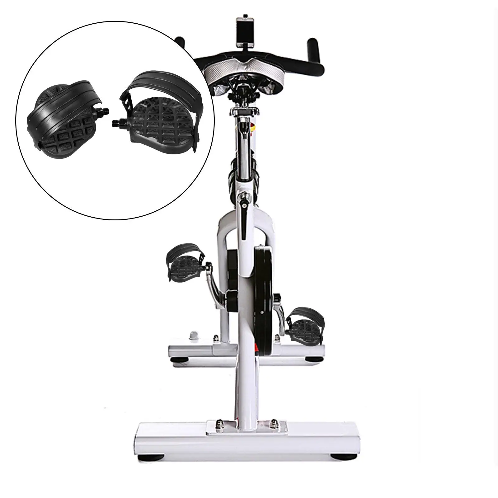 Universal Exercise Bike Pedals Schwarz Non Slip Durable Exercycle Lightweight Replacement Platform Pedals for Cycling Exercise