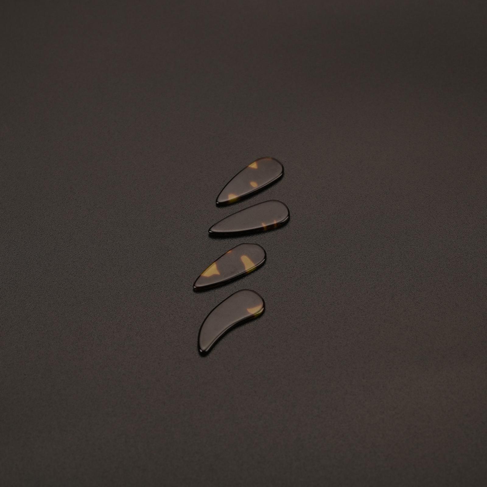 4Pcs Stringed Guitar Picks Lightweight Classical 1 Thumb+3 Finger Picks Brown Skin Proof Western Guzheng Fingerpicks for Bass