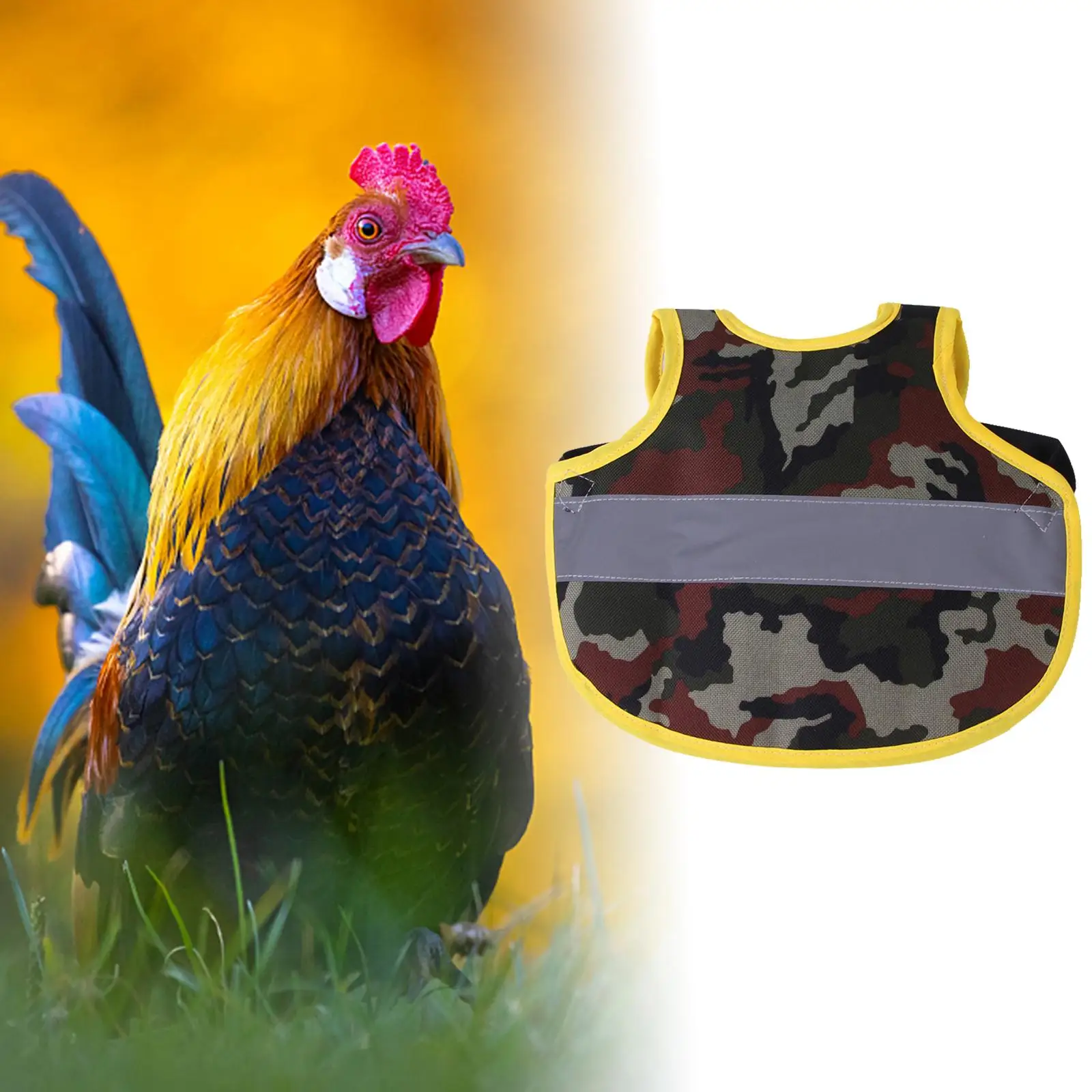 Adjustable Chicken Saddle Hen Apron Protect Wing Jacket Reflective Suit Protector Standard Size Suit Small Medium and Large Hens