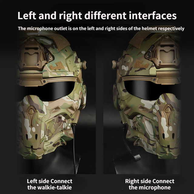 Tactical Helmet Built-in Communication Headset Anti-fog Fan