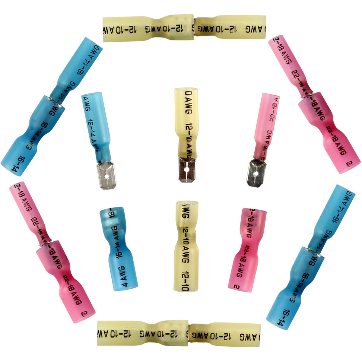 140/220pcs Schrumpf spaten Stecker und Buchse elektrische Klemmen isolierte Kabel verbinder 22-10awg – Detail 6